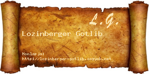 Lozinberger Gotlib névjegykártya